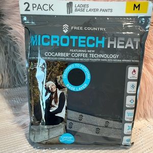 Microtech Heat Base Layer Pants 2 Pack Outdoor Black Running Womens M New Winter